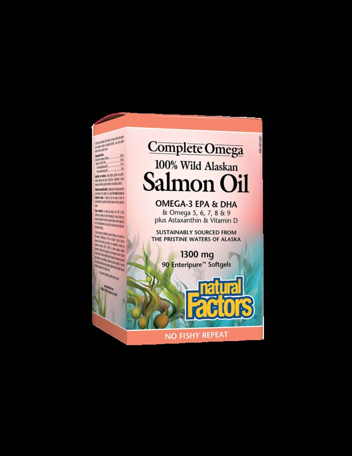 Salmon Oil 100% Wild Alaskan/ Дива сьомга (масло) от Аляска 1300 mg х 90 софтгел капсули Natural Factors