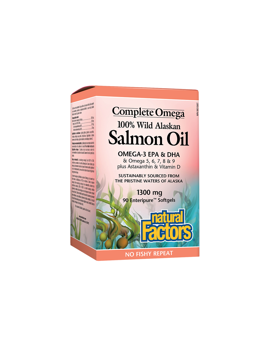 Salmon Oil 100% Wild Alaskan/ Дива сьомга (масло) от Аляска 1300 mg х 90 софтгел капсули Natural Factors