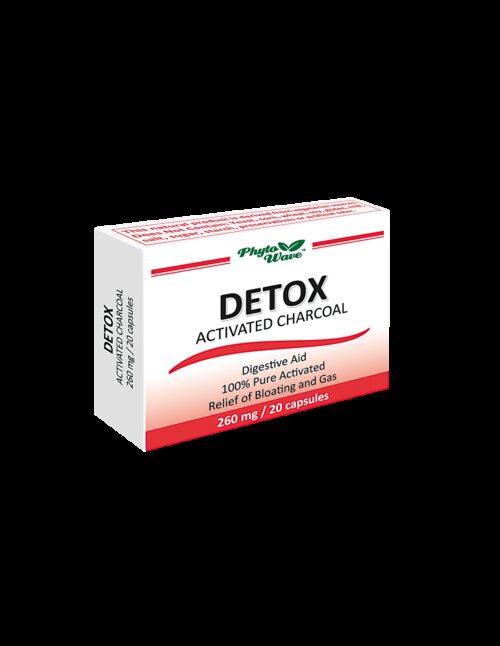 Detox Activated Charcoal/ Детокс активен въглен 260 mg х 20 капсули