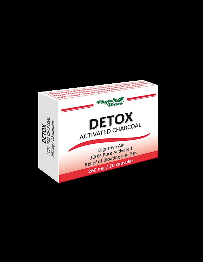 Detox Activated Charcoal/ Детокс активен въглен 260 mg х 20 капсули