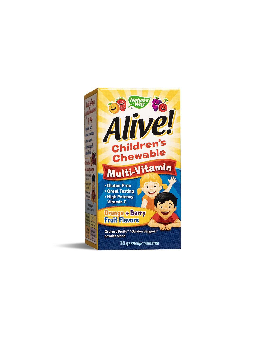 Alive! Children's Chewable Multi-Vitamin / Алайв! Мултивитамини за деца x 30 дъвчащи таблетки Nature’s Way