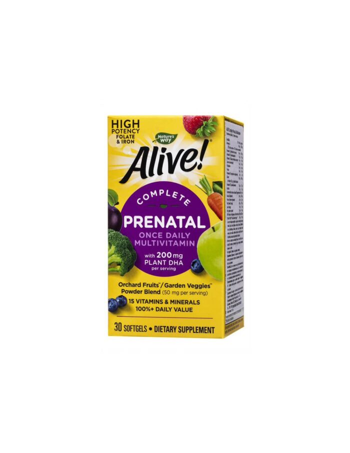 Alive! Complete Prenatal Multivitamin Алайв! - Мултивитамини за бременни и кърмещи жени (с растителна DHA)