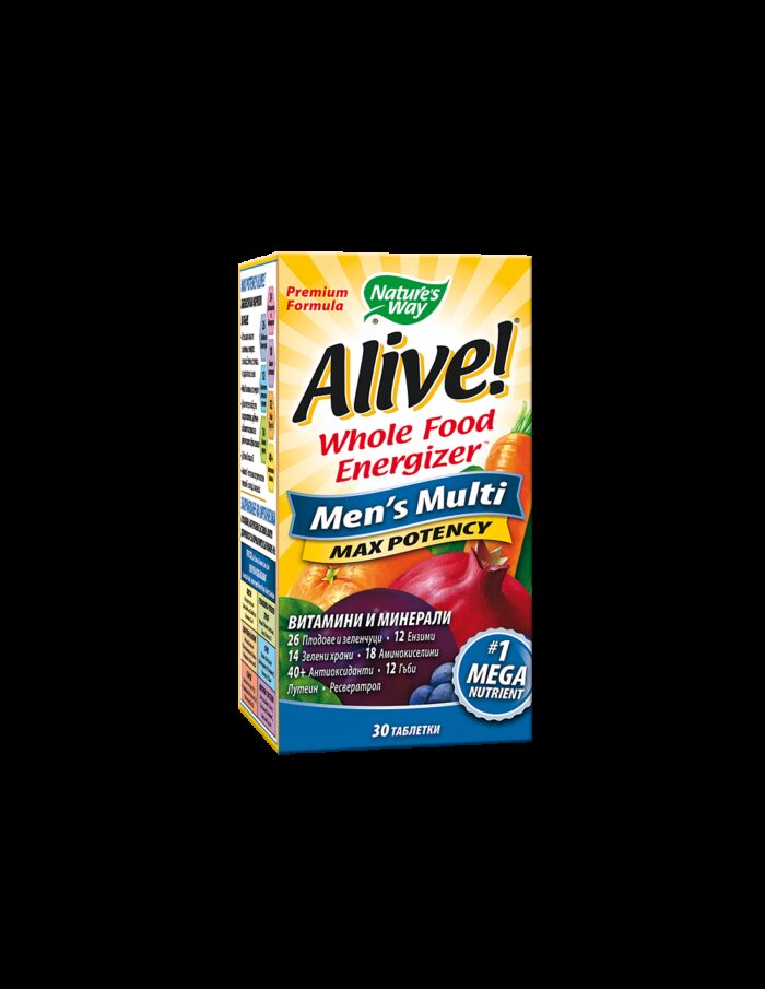 Alive! Men's Multi Max Potency / Алайв! Мултивитамини за мъже x 30 таблетки Nature’s Way