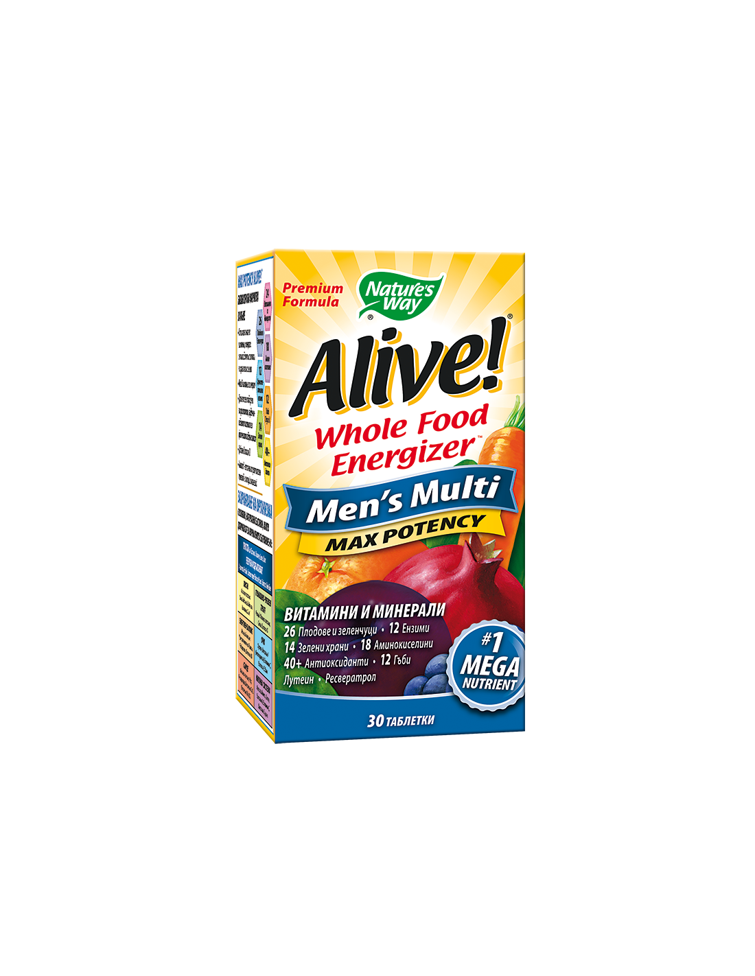 Alive! Men's Multi Max Potency / Алайв! Мултивитамини за мъже x 30 таблетки Nature’s Way