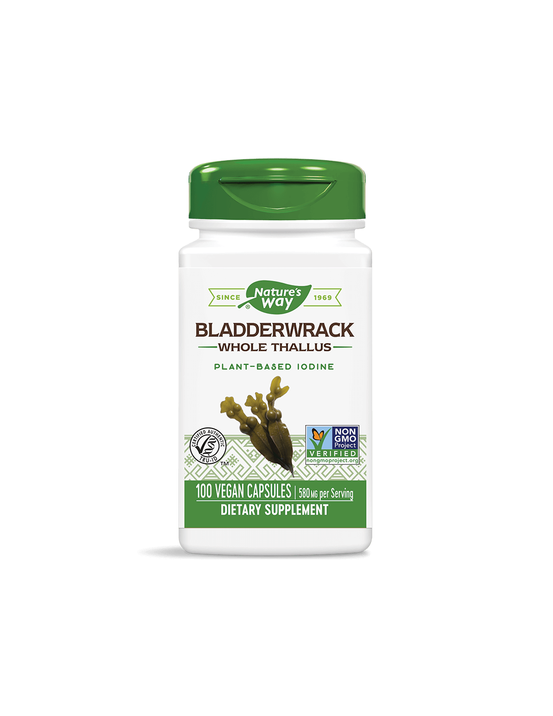 Bladderwrack Whole Thallus/ Кафяви водорасли/ Фукус 580 mg х 100 капсули Nature’s Way