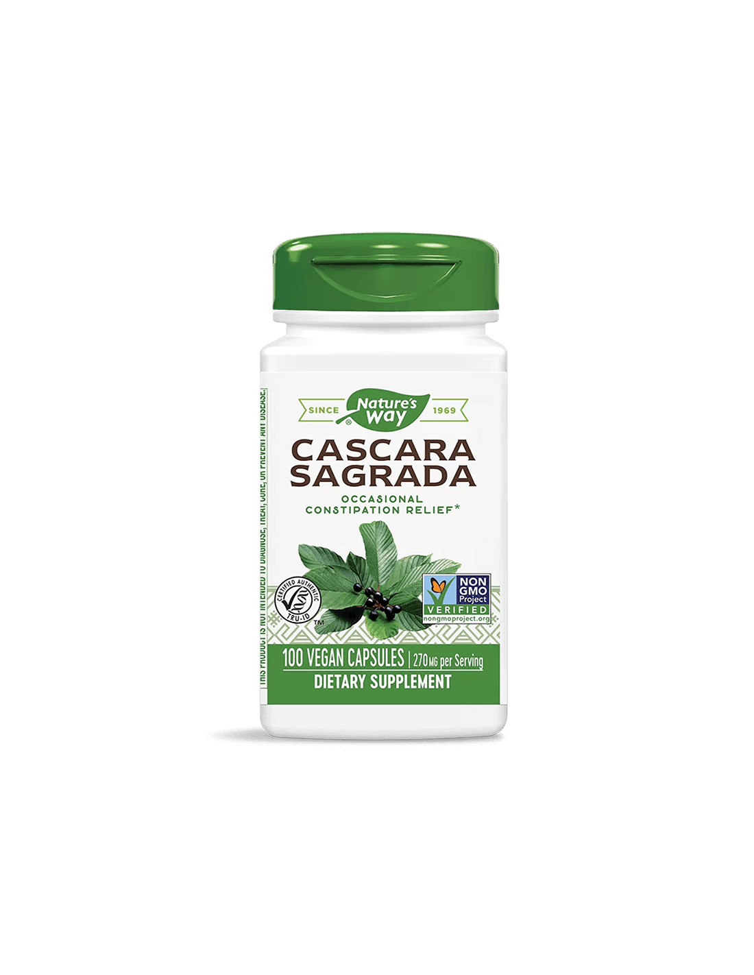 Cascara Sagrada/ Зърнастец (кора) 270 mg х 100 капсули Nature’s Way