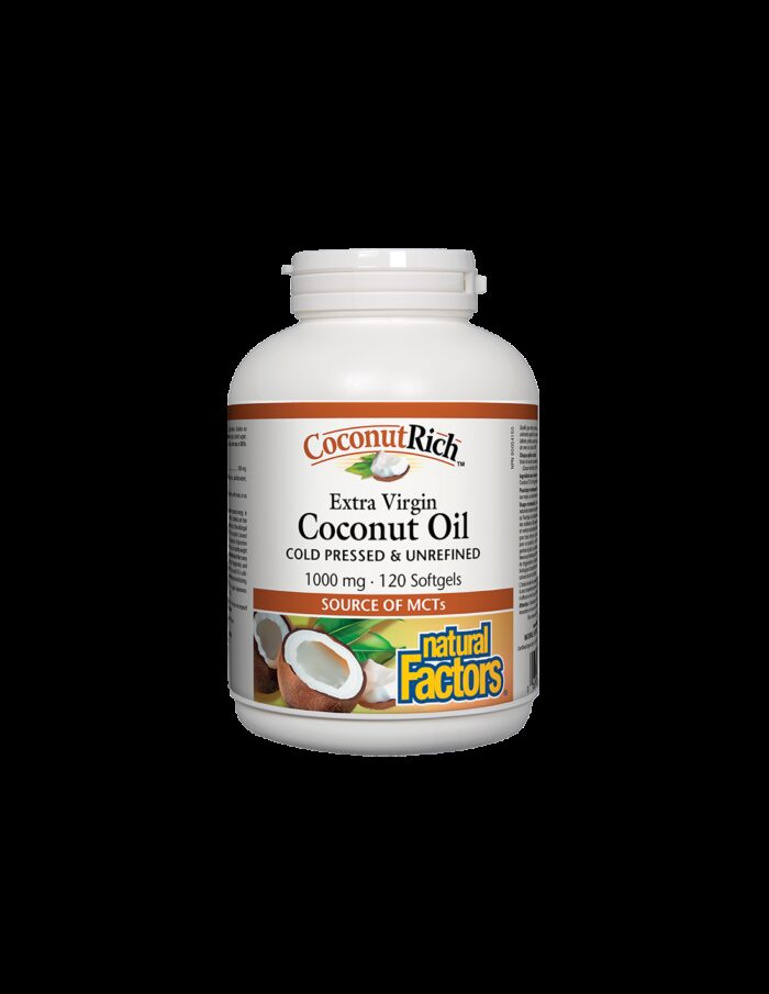 CoconutRich™ Coconut Oil Extra Virgin / Кокосово масло 1000 mg x 120 софтгел капсули Natural Factors