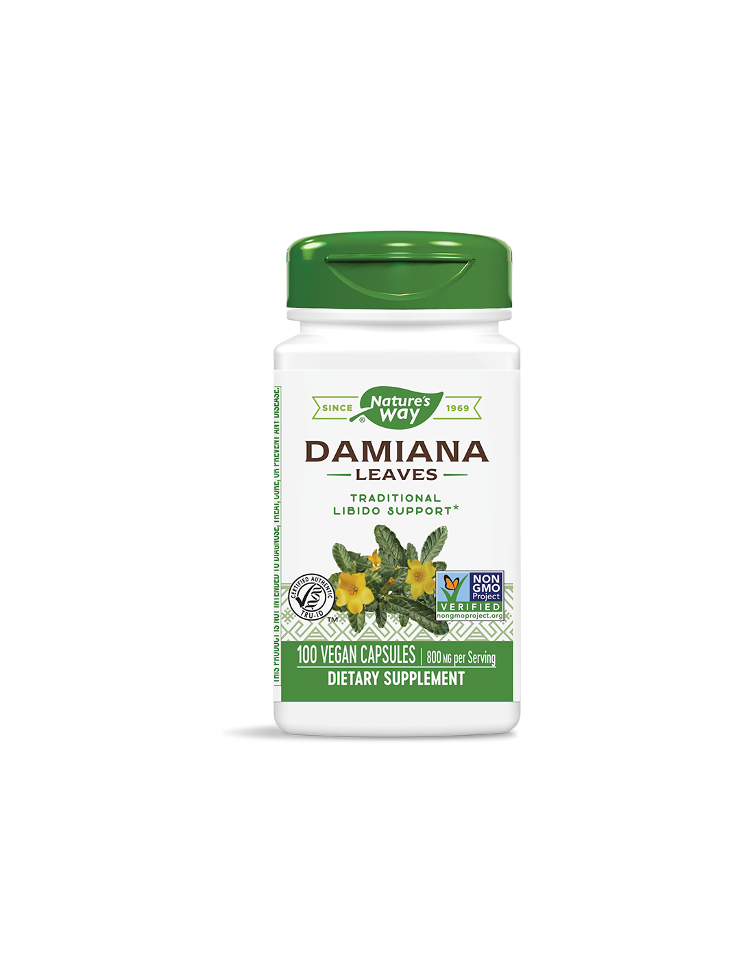 Damiana Leaves/ Дамиана (лист) 400 mg х 100 капсули Nature’s Way