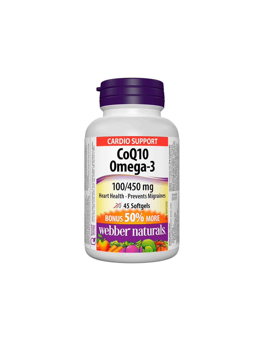 CoQ10 & Omega-3/ Коензим Q10 100 mg + Omega-3 450 mg x 45 софтгел капсули