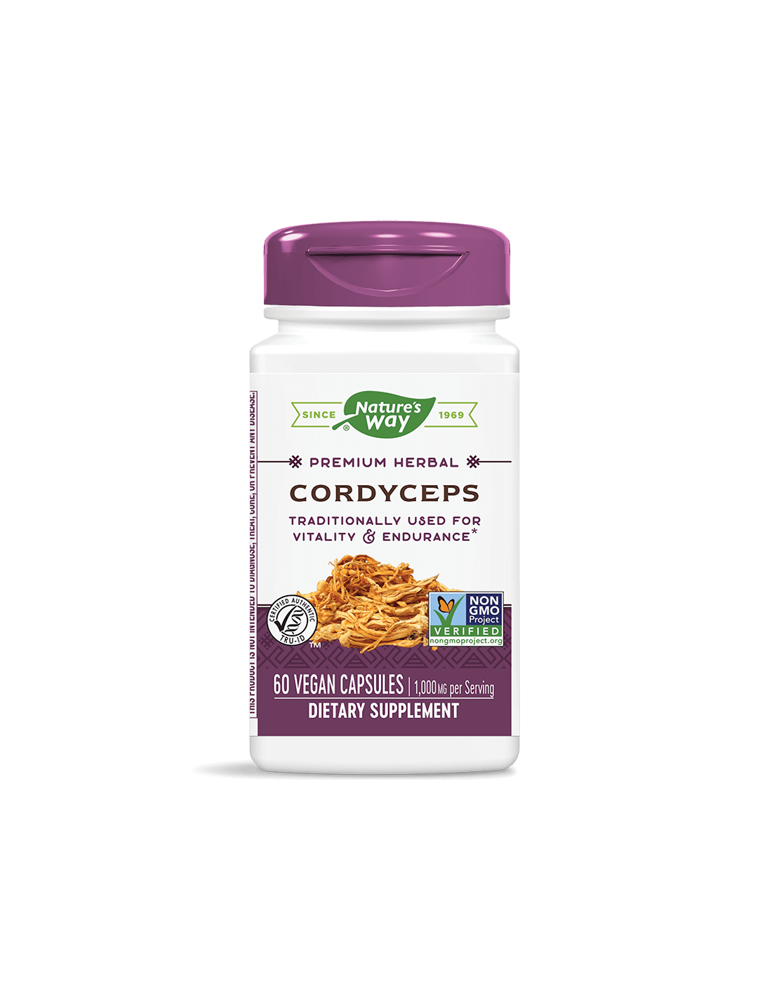 Cordyceps/ Кордицепс 500 mg х 60 капсули Nature’s Way