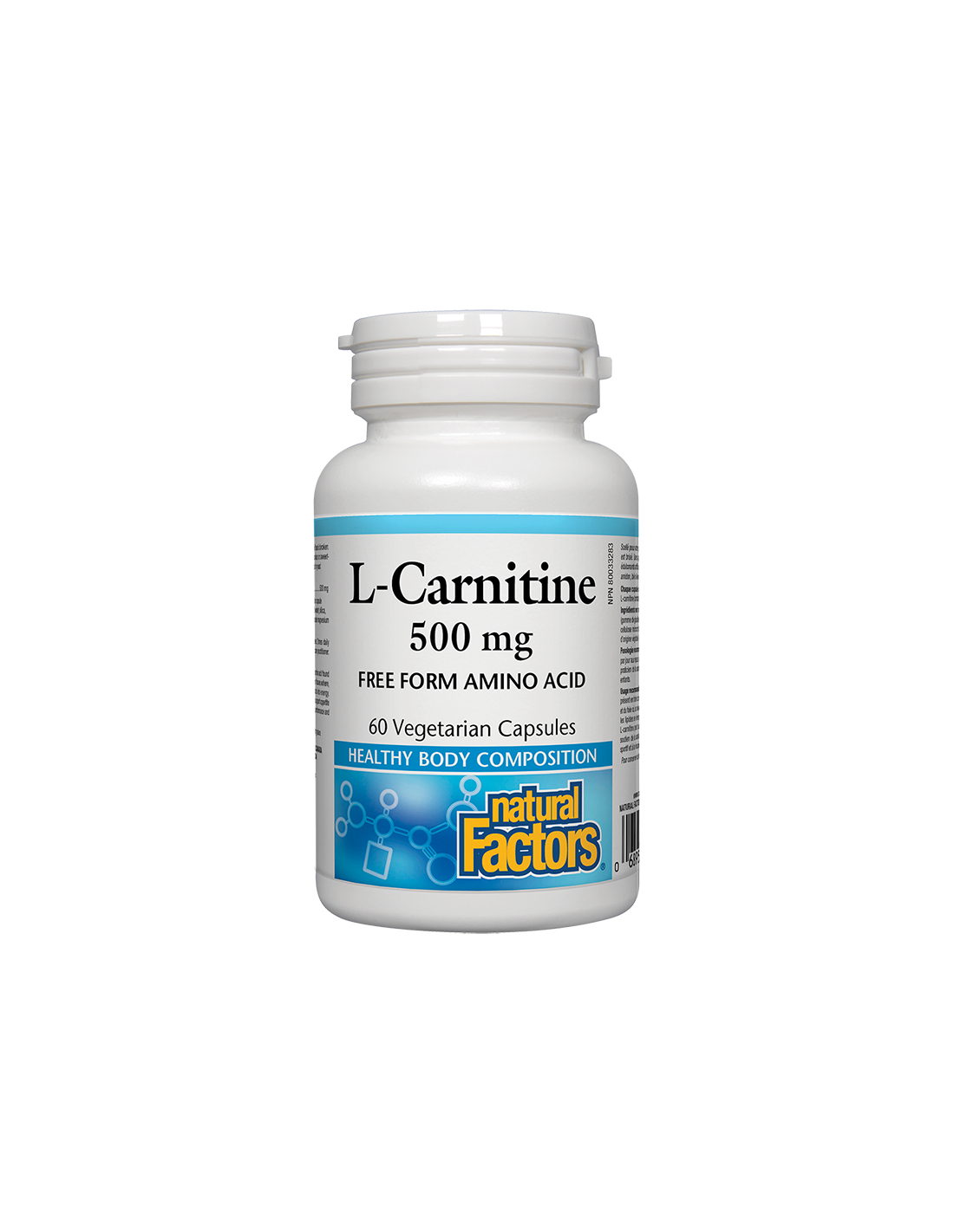 L-Carnitine/ Л-Карнитин 500 mg х 60 капсули Natural Factors