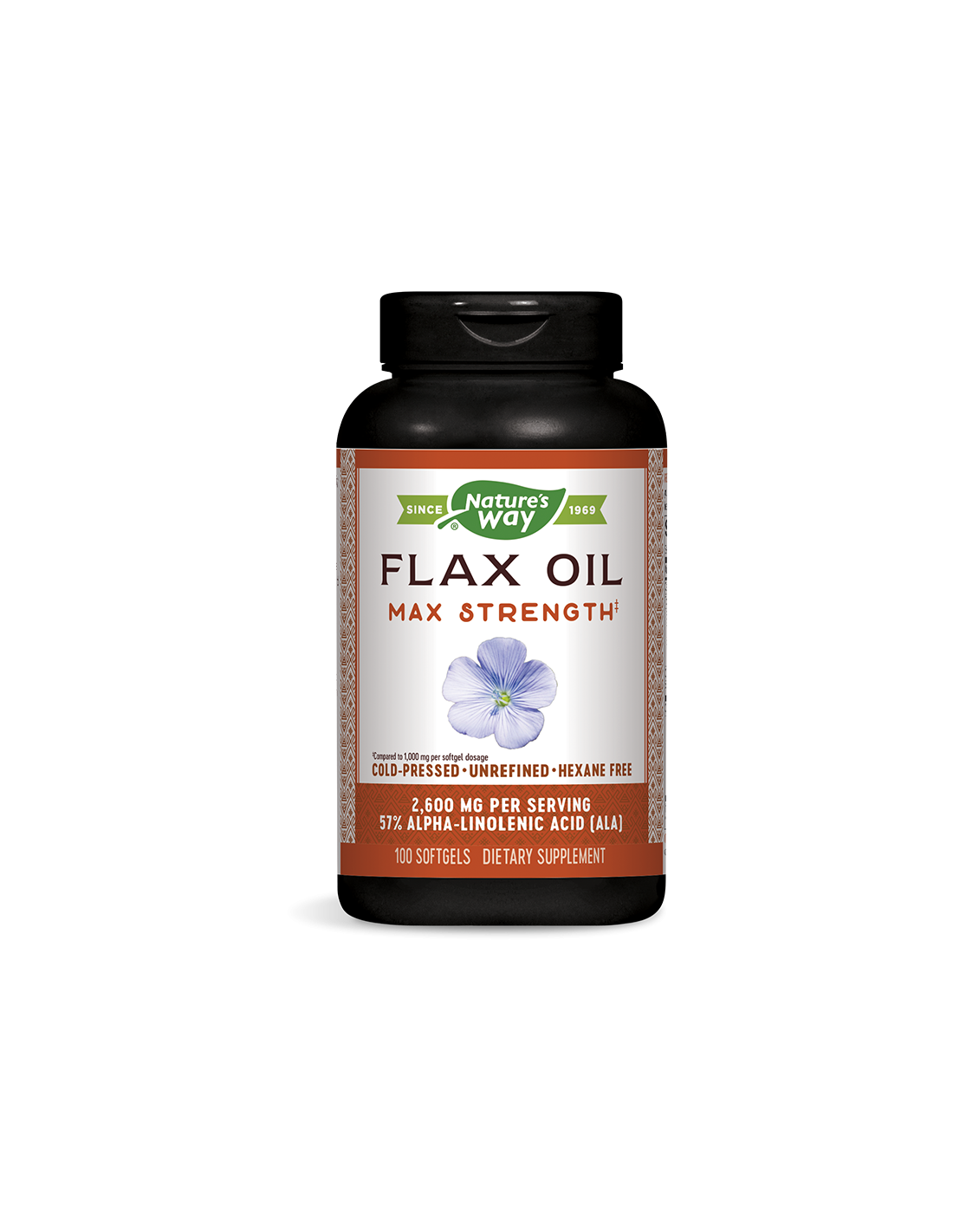 Flax Oil 57% ALA/ Ленено масло 1300 mg х 100 софтгел капсули Nature’s Way