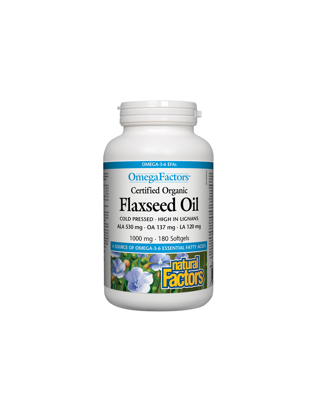 Flaxseed Oil/ Ленено масло 1000 mg х 180 софтгел капсули Natural Factors