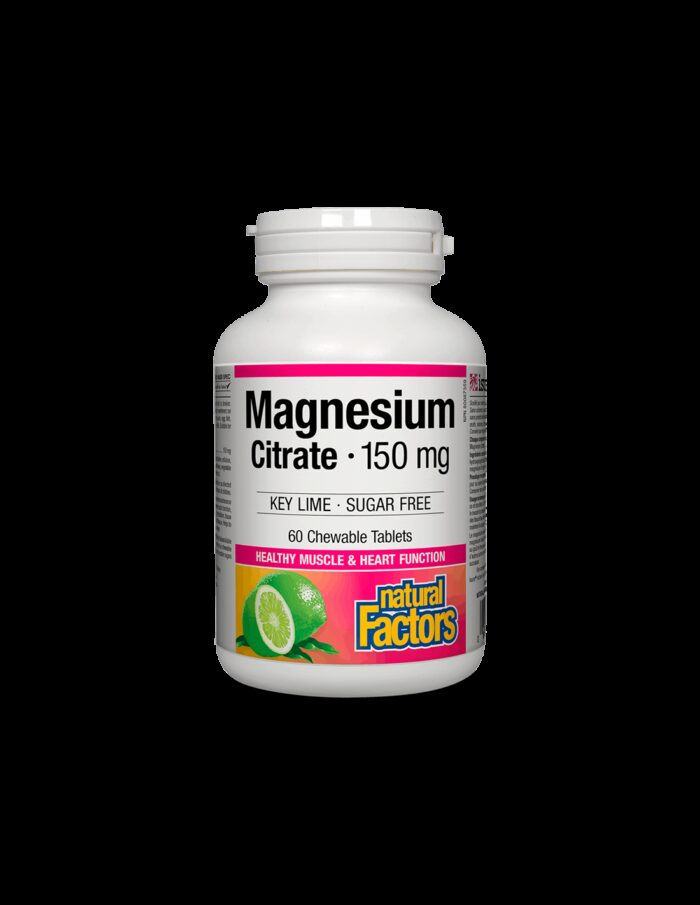 Magnesium Citrate/ Магнезий (цитрат) 150 mg х 60 дъвчащи таблетки Natural Factors