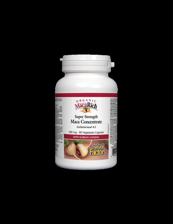 MacaRich® Organic Maca Concentrate 4:1/ Мака 500 mg х 90 капсули Natural Factors