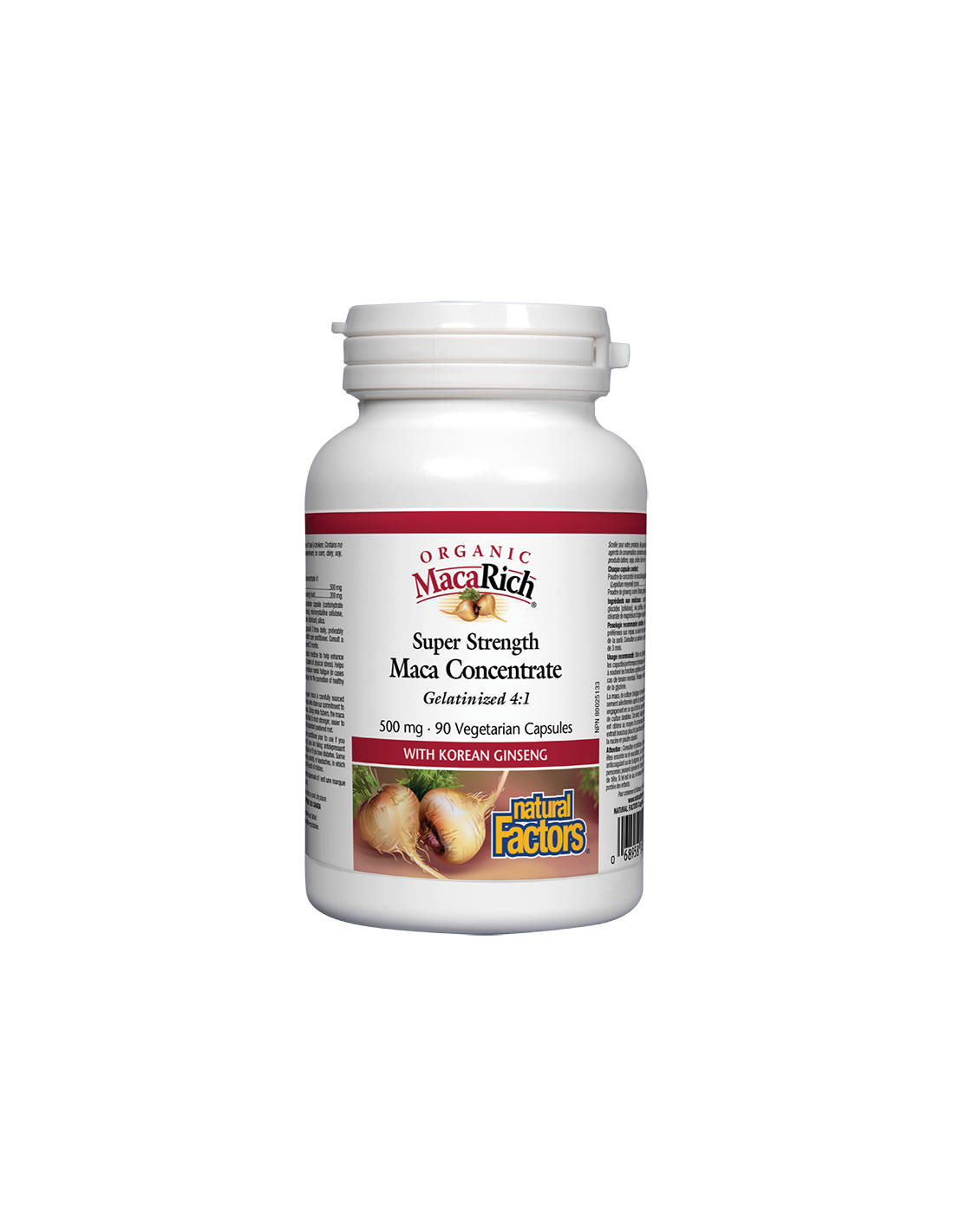 MacaRich® Organic Maca Concentrate 4:1/ Мака 500 mg х 90 капсули Natural Factors