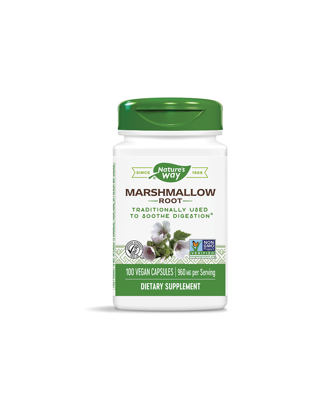 Marshmallow Root/ Бяла ружа (корен) 480 mg x 100 капсули Nature’s Way