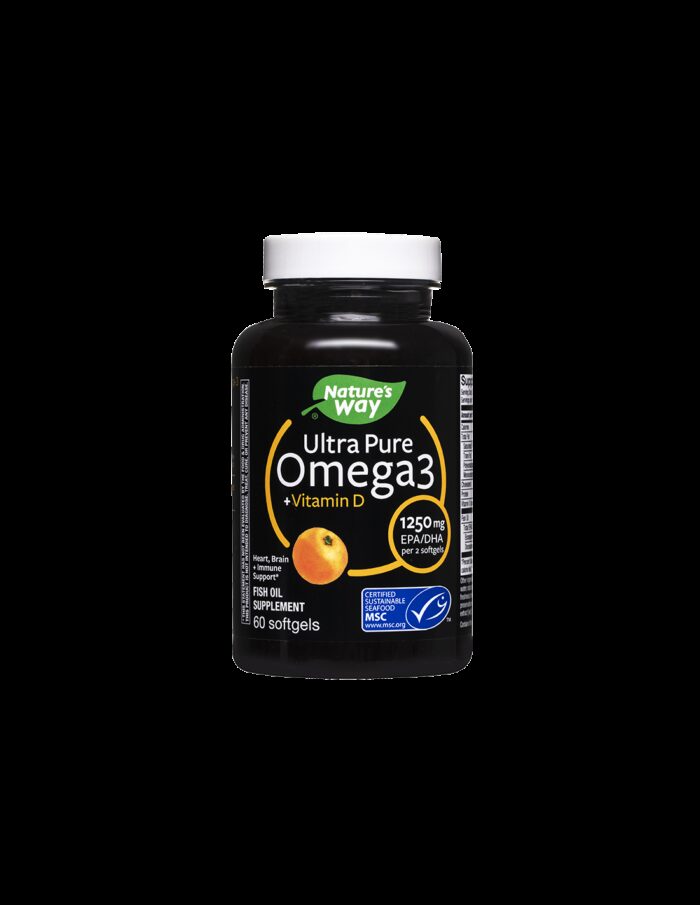 Ultra Pure Omega-3 + Vitamin D3- Ultra Pure Омега-3 1250 mg + Витамин D3 1000 IU