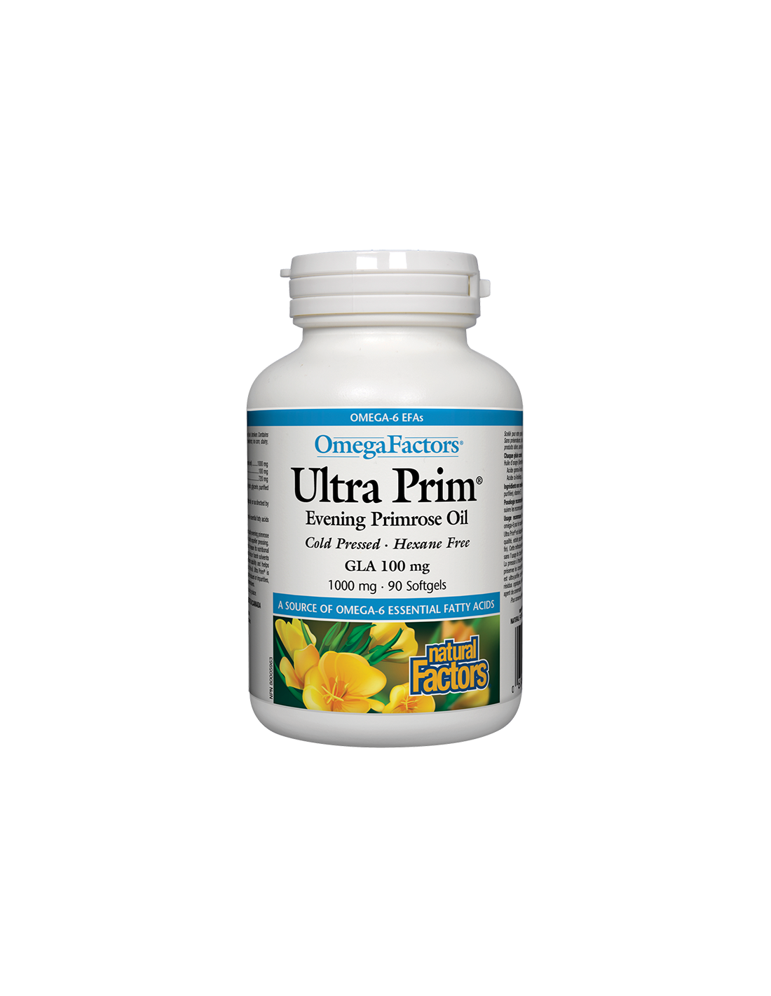 Ultra Prim® Evening Primrose Oil 100 mg GLA/ Вечерна иглика масло 1000 mg х 90 софтгел капсули Natural Factors