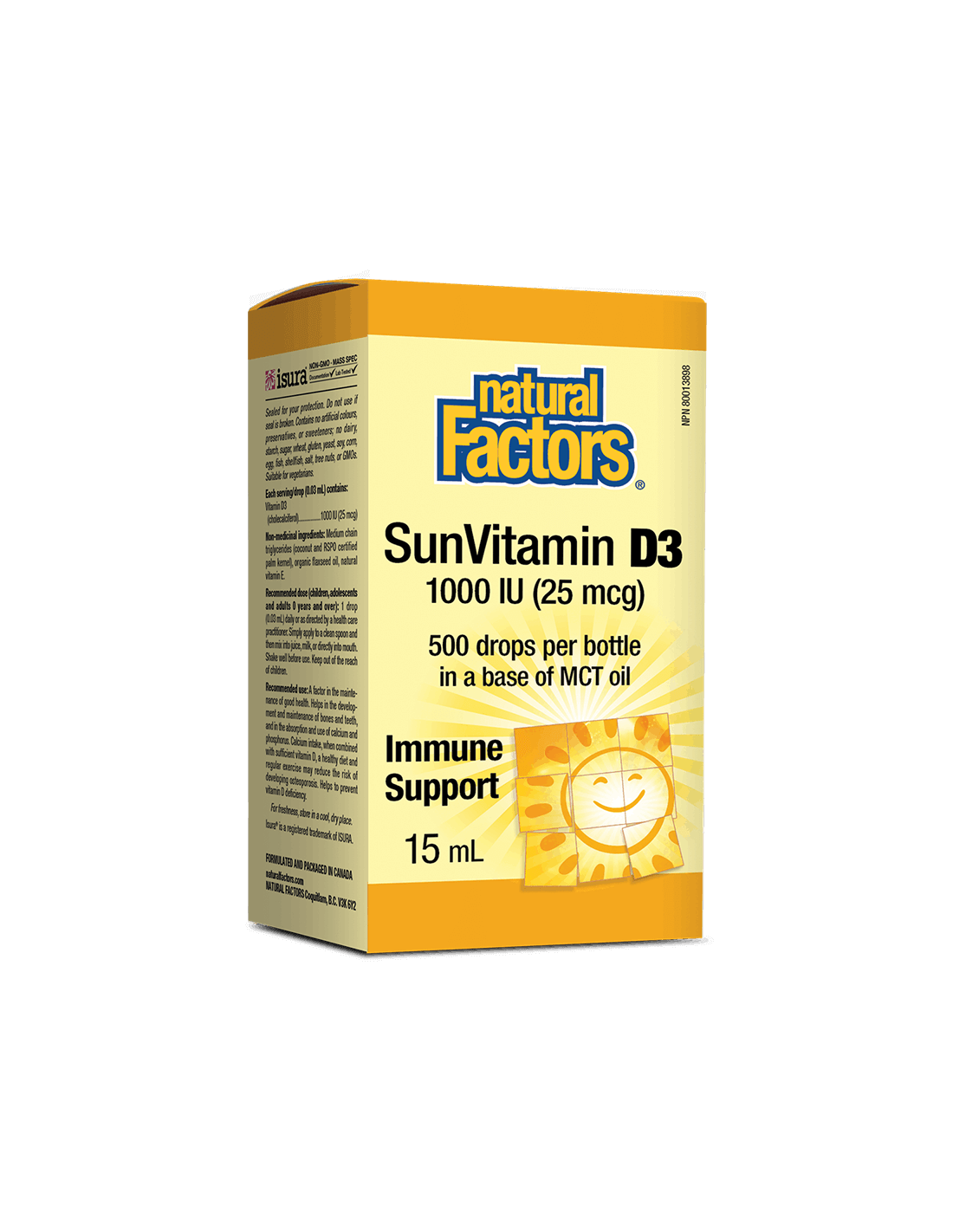 Vitamin D3/ Витамин D3 1000 IU x 15 ml / 500 дози Natural Factors