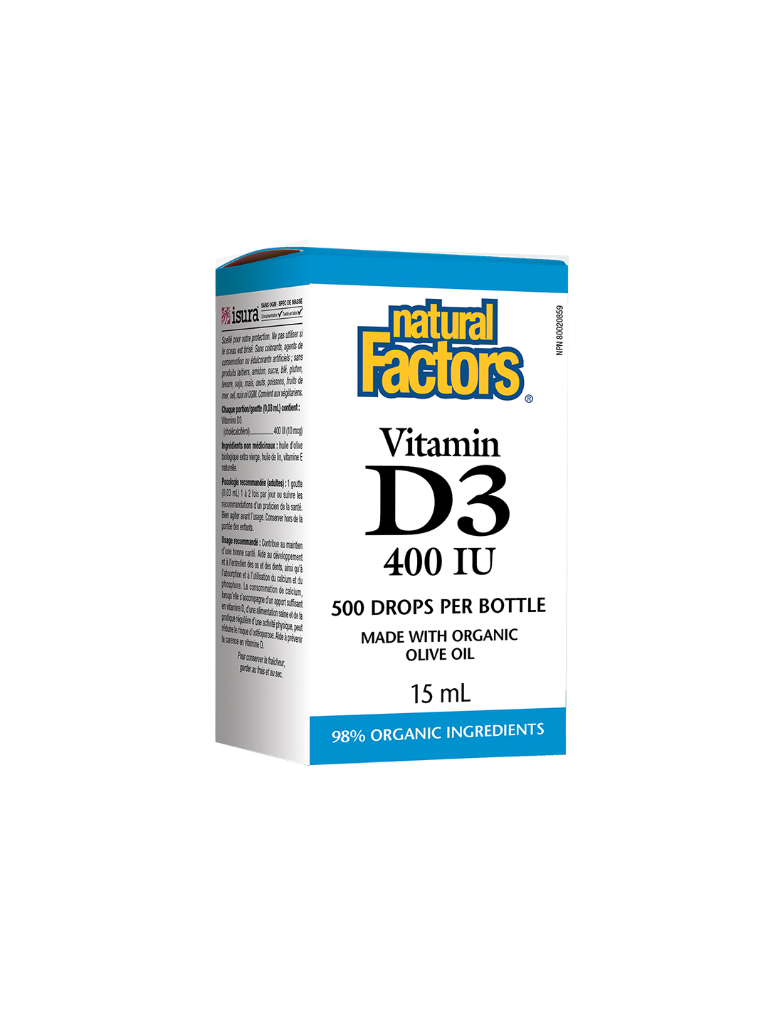 Vitamin D3/ Витамин D3 400 IU x 15 ml/ 500 дози Natural Factors