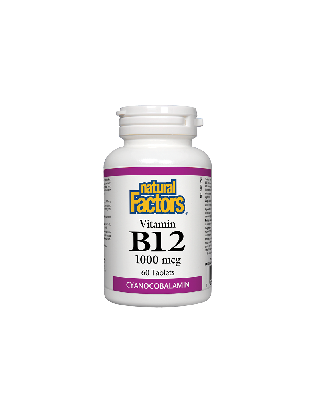 Vitamin B12/ Витамин В12 (цианокобаламин) 1000 mcg х 60 таблетки Natural Factors