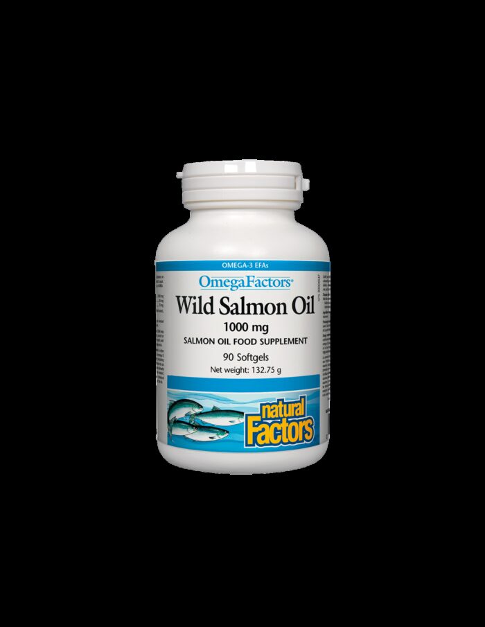 Wild Salmon Oil / Дива сьомга (масло) 1000 mg х 90 софтгел капсули Natural Factors