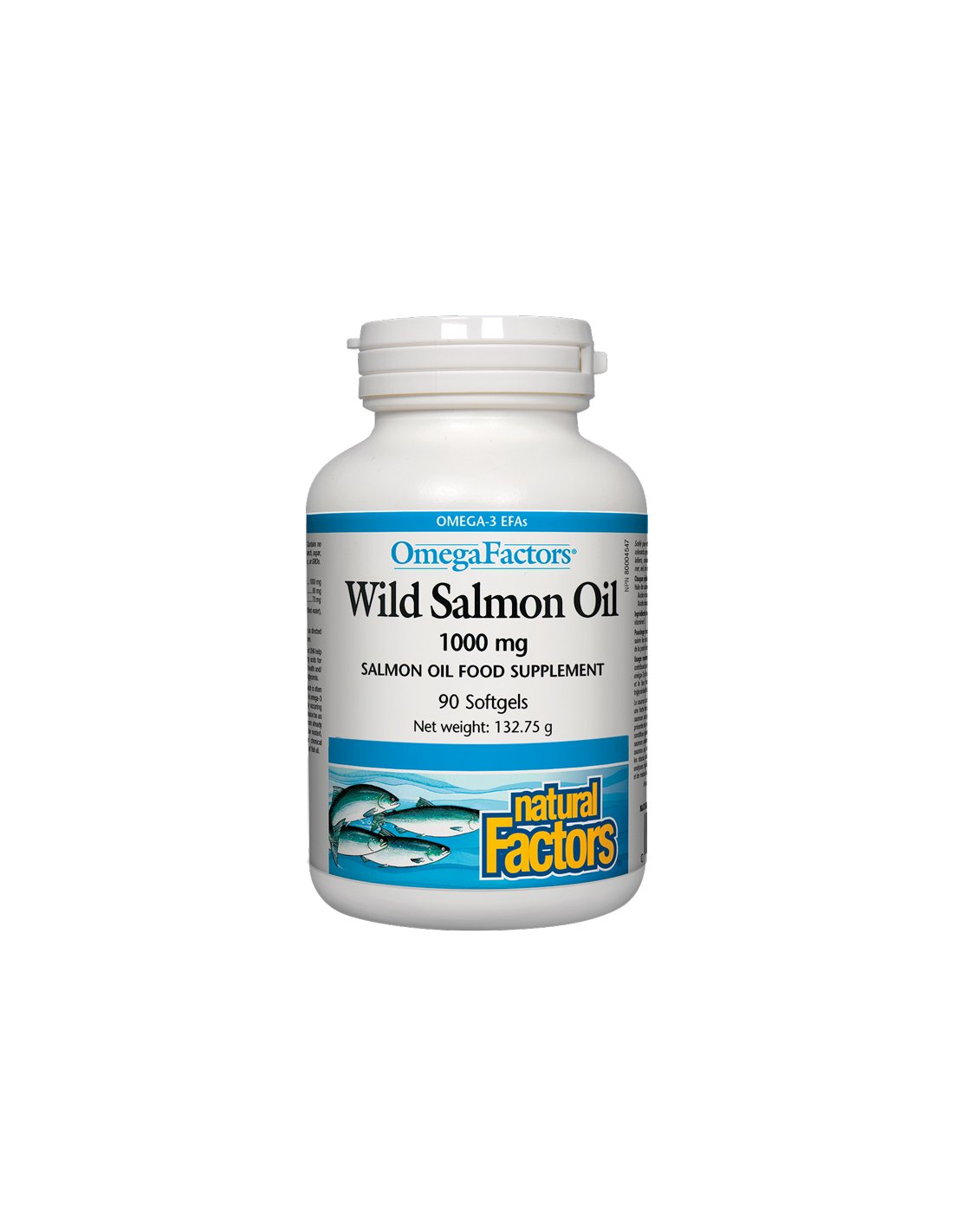 Wild Salmon Oil / Дива сьомга (масло) 1000 mg х 90 софтгел капсули Natural Factors