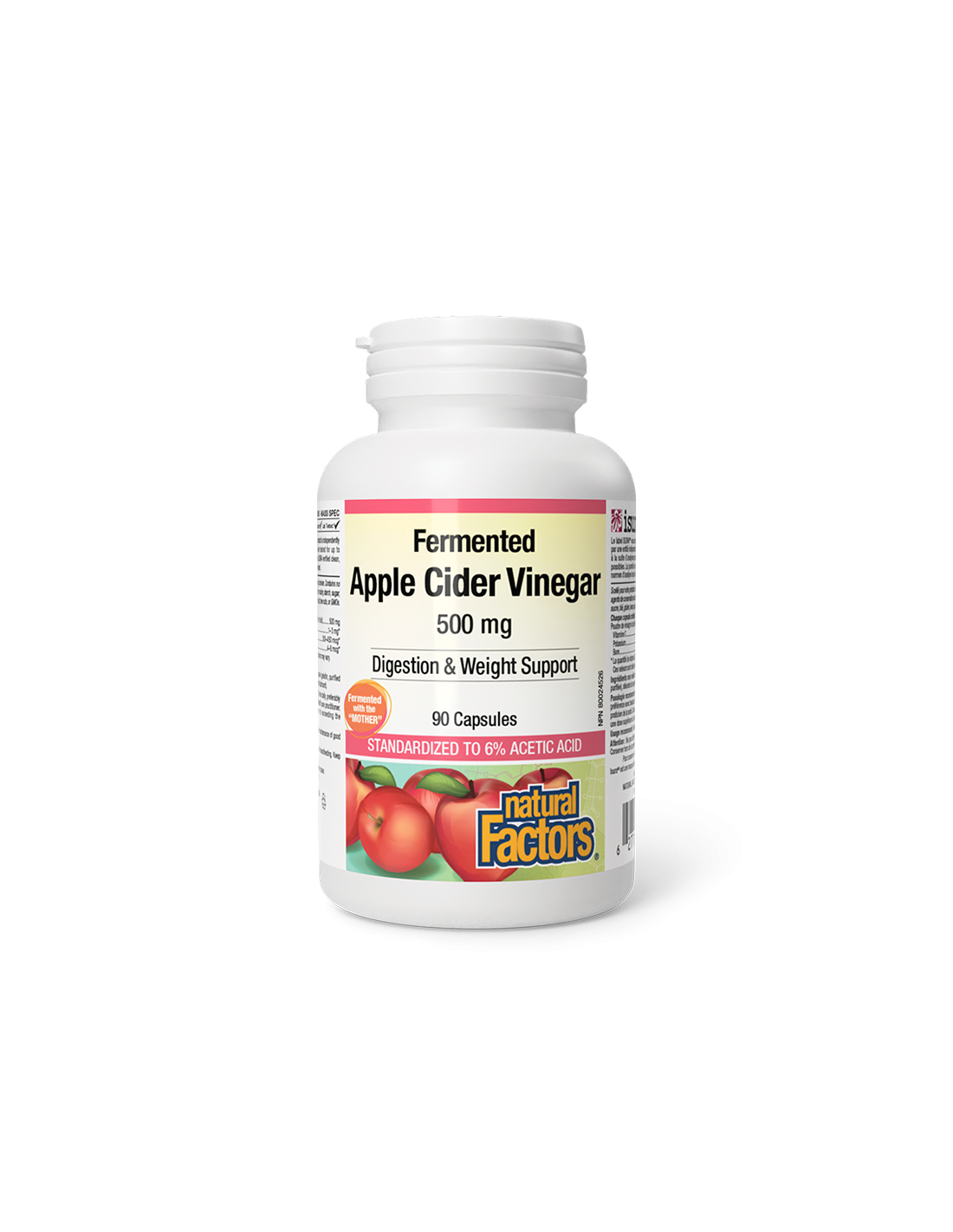 Apple Cider Vinegar/ Ябълков оцет 500 mg х 90 капсули Natural Factors